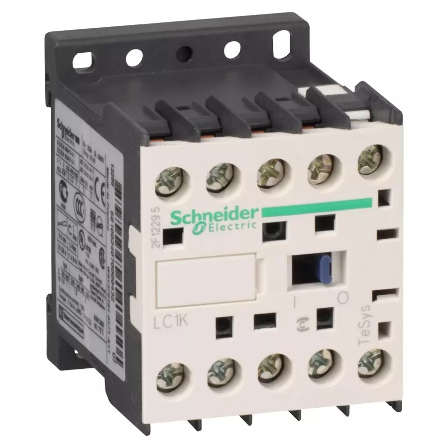 SCHNEIDER ELECTRIC Contactors CONTACTOR, DPST-NO / DPST-NC, DIN RAIL, LC1K09008B7