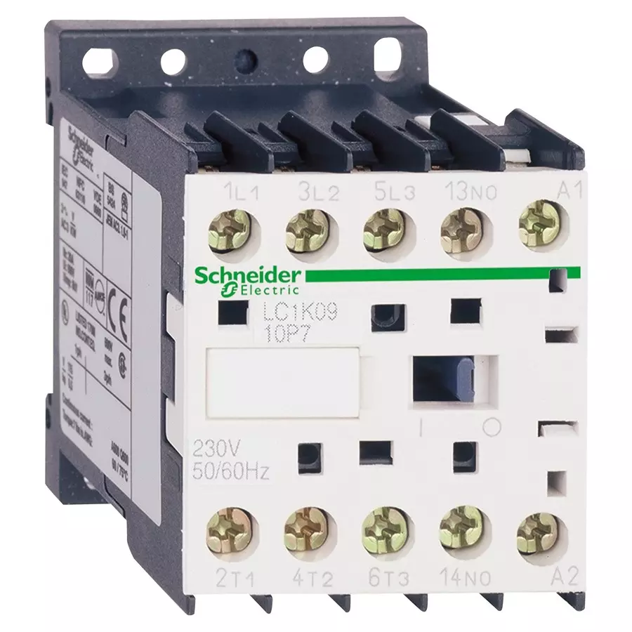 SCHNEIDER ELECTRIC Contactors CONTACTOR, 3PST-NO, 230VAC, DIN RAIL, LC1K0910P7