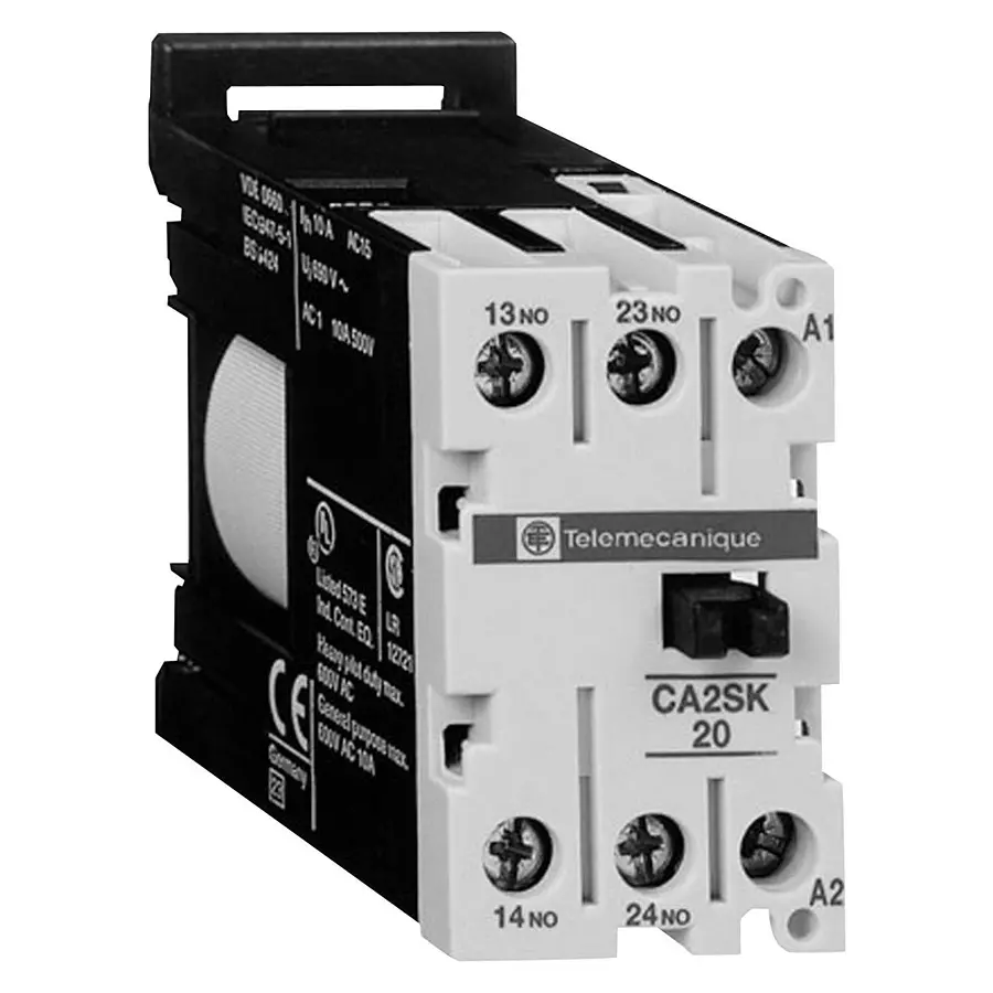 SCHNEIDER ELECTRIC Contactors CONTACTOR, DPST-NO, 24V, DINRAIL, CA3SK20BD