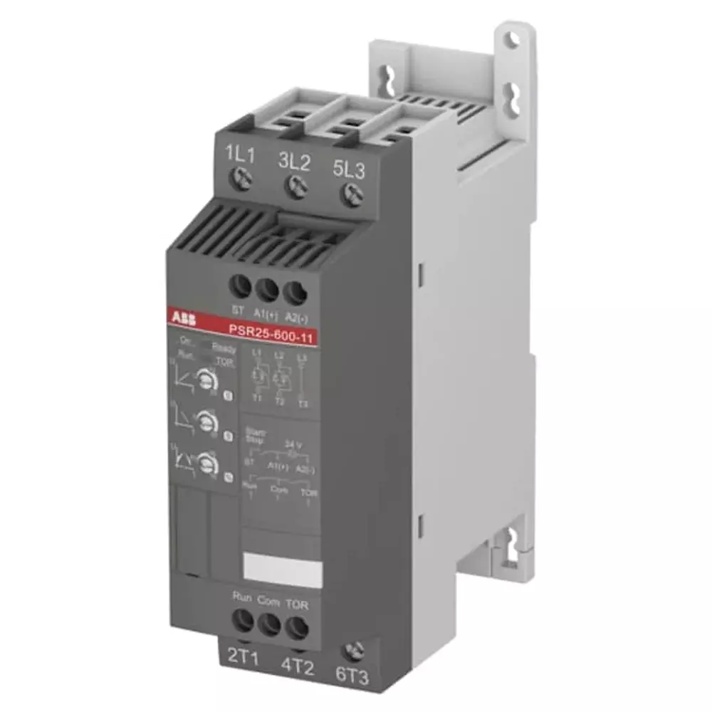 ABB PSR Soft Starter 11 kW Power Rating 45 mm (1.7 inch) Overall Length 3 Phase