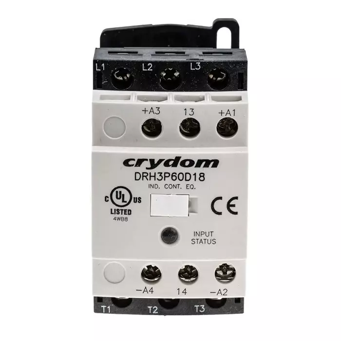 SENSATA/CRYDOM Solid State Contactor DRH 3-Pole 18 A 120 V AC 200 DC, DRH3P60D18