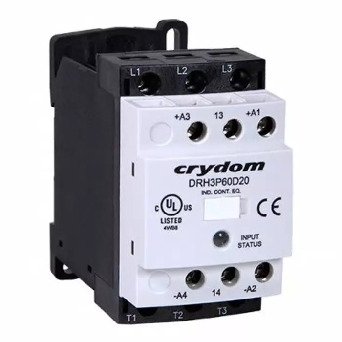 SENSATA/CRYDOM Solid State Contactor DRH 3-Pole 18 A 120 V AC 200 DC, DRH3P60D18