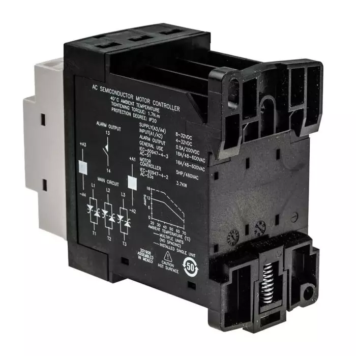 SENSATA/CRYDOM Solid State Contactor DRH 3-Pole 18 A 120 V AC 200 DC, DRH3P60D18