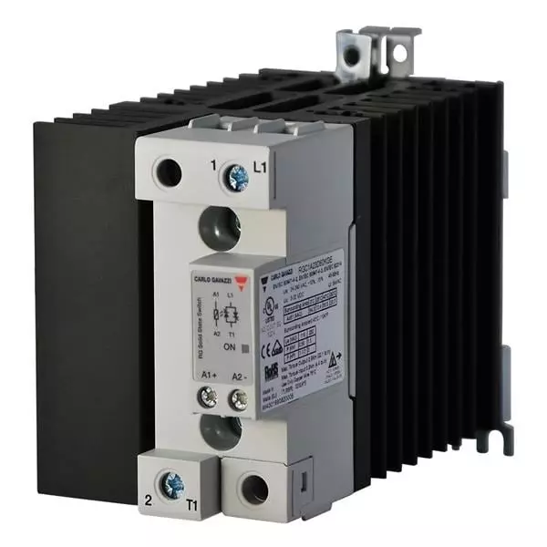 Carlo Gavazzi RGC1A Solid State Contactor DIN Rail Mount 60 Amp 42 V AC to 600 V AC, RGC1A60A60KGE