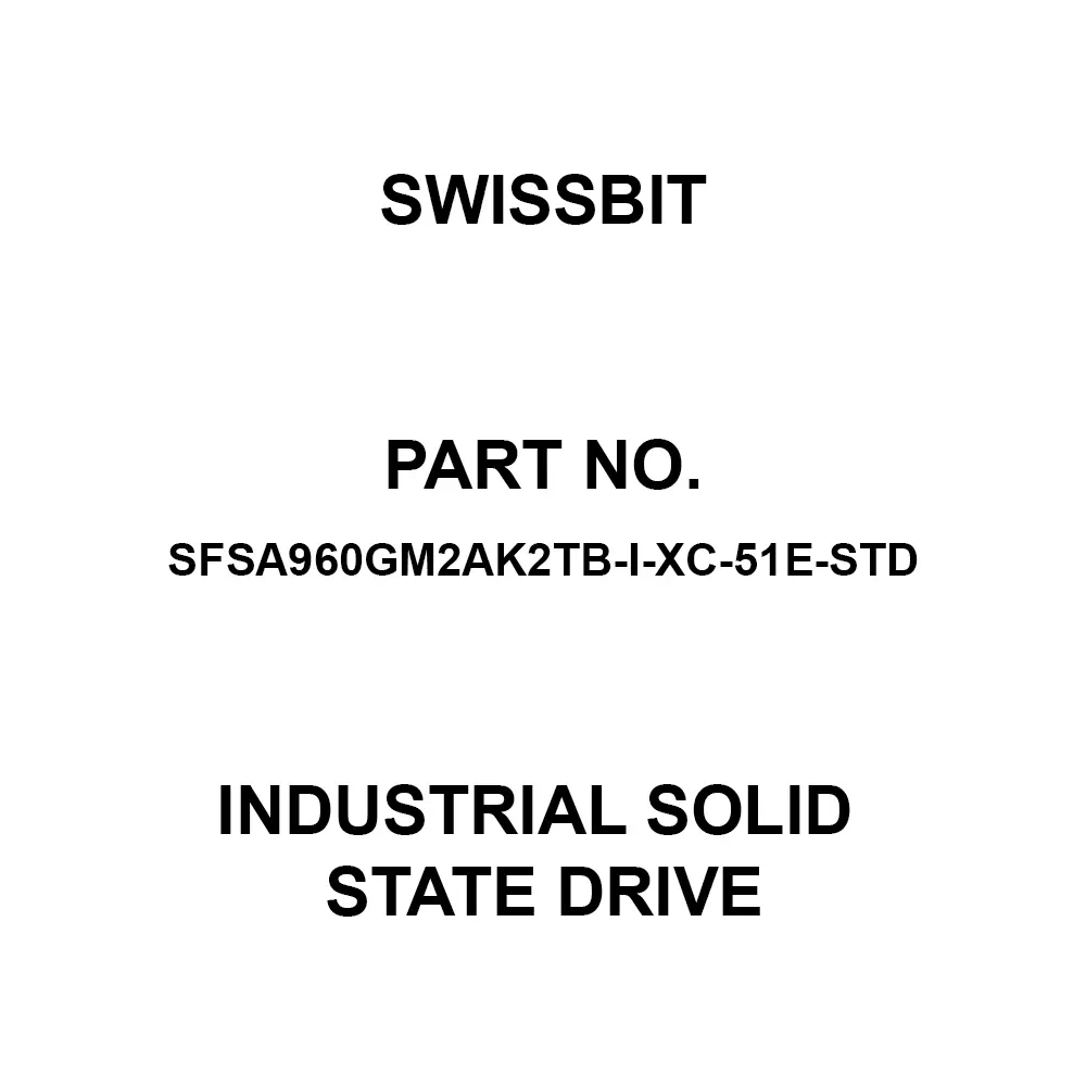 SWISSBIT M.2 Industrial Solid State Drive 960 GB Memory Size, SFSA960GM2AK2TB-I-XC-51E-STD