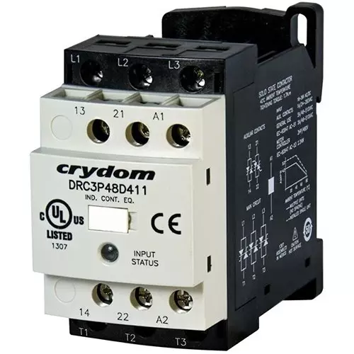 Crydom DRC3 Solid State Contactor DIN Rail Mount 4.8 Amp 48 V AC to 510 V AC, DRC3P48D400