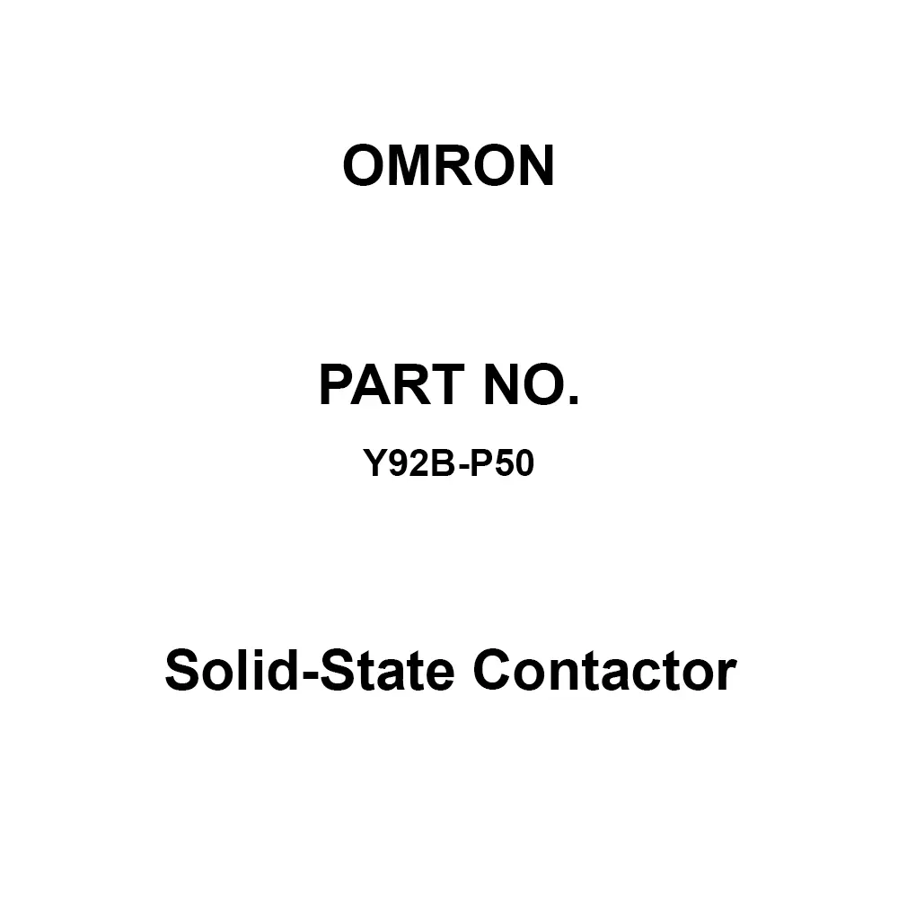 Omron Solid-State Contactor, Y92B-P50
