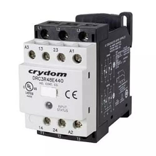Crydom DRC3 Solid State Contactor DIN Rail Mount 7.6 Amp 480 V AC, DRC3P48D433R2