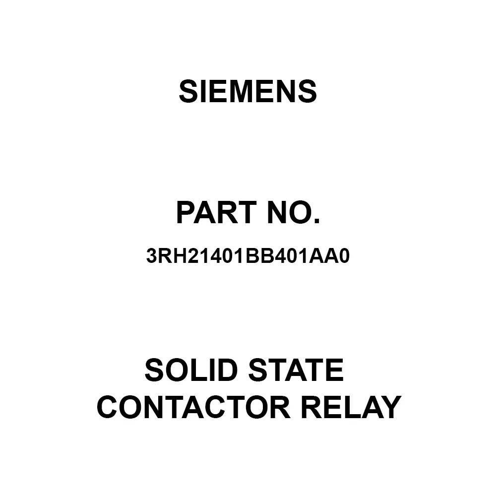 Siemens Solid State Contactor Relay DIN Rail Mount, 3RH21401BB401AA0