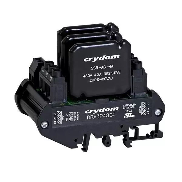 Crydom DRA3P Solid State Contactor DIN Rail Mount 4.2 Amp 48 V AC to 510 V AC, DRA3P48E42