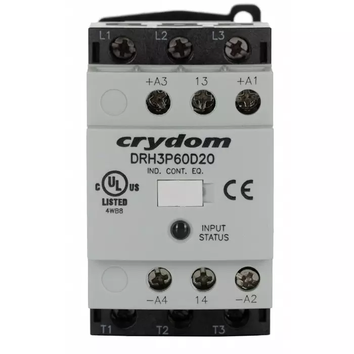 SENSATA/CRYDOM Solid State Contactor DRH 3-Pole 20 A 1.5 kW 32 V DC, DRH3P60D20
