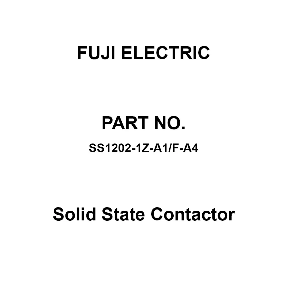 Fuji Electric Solid State Contactor 100 mohm or more at DC 500 V, SS1202-1Z-A1/F-A4