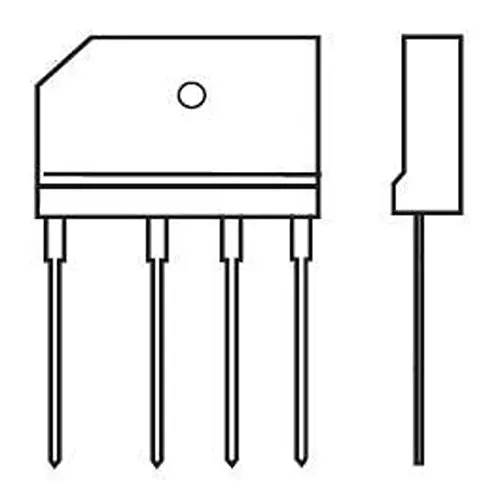 Diodes Incorporated Single Phase Bridge Rectifier Through Hole Mount Solder Pin Termination, GBJ804-F