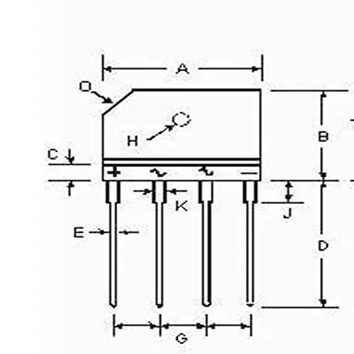 Diodes Incorporated Single Phase Bridge Rectifier Through Hole Mount Solder Pin Termination, KBJ610G