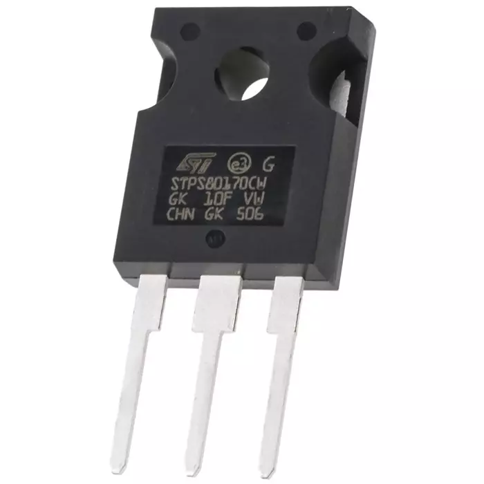 STMicroelectronics Dual Schottky Diode Through Hole 170 V 80 A 3-Pin, STPS80170CW (Pack of 30 Pcs)