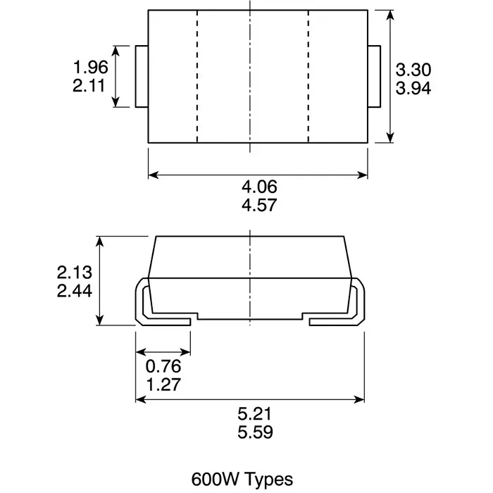 Vishay Bi-Directional TVS Diode 42.1 V Maximum Clamping Voltage Surface Mount, SMBJ26CA-E3/52 (Pack of 5)
