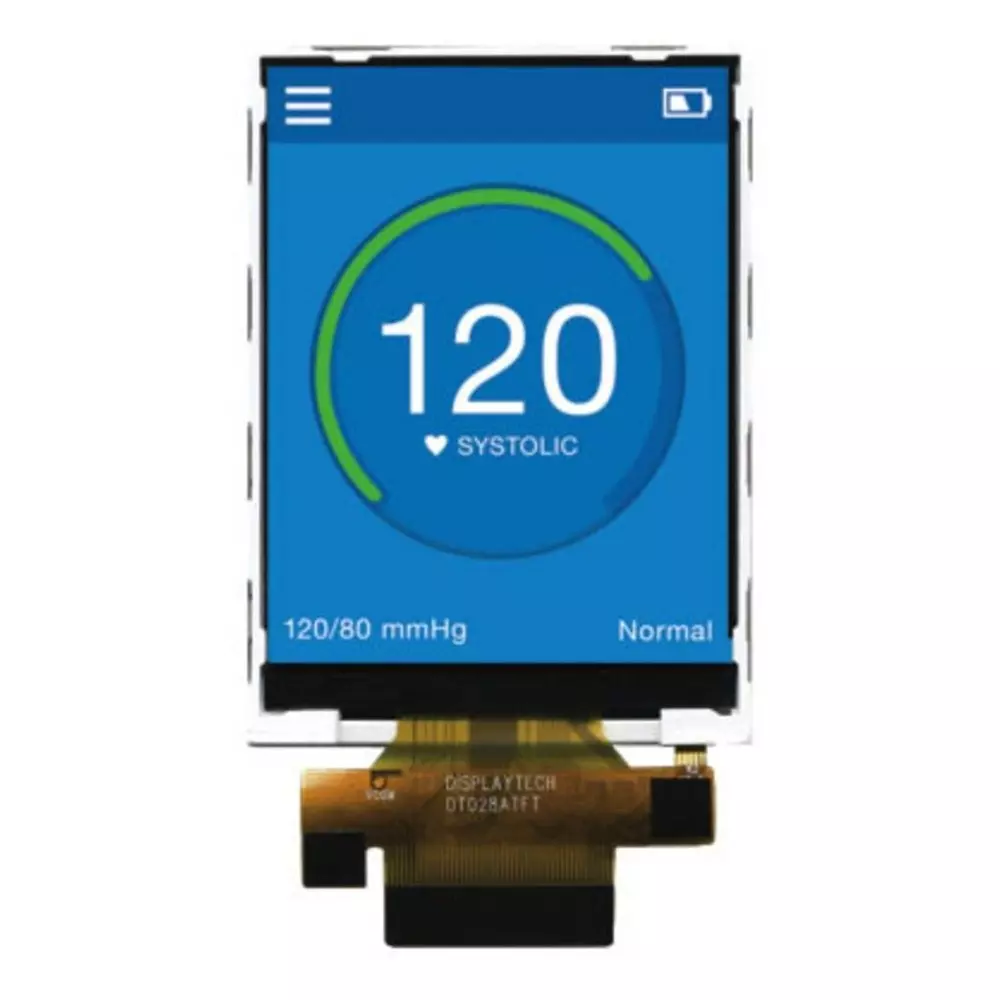 Displaytech TFT LCD Colour Display / Touch Screen 2.8in QVGA 240x320pixels, DT028ATFT-TS