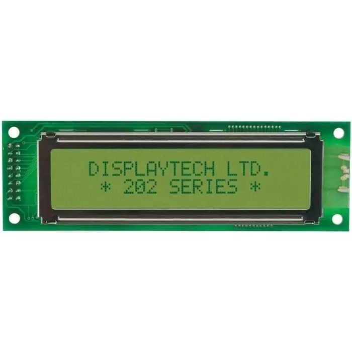 Displaytech Alphanumeric LCD Display Green 2 Rows by 20 Characters Reflective, 202A-BA-BC