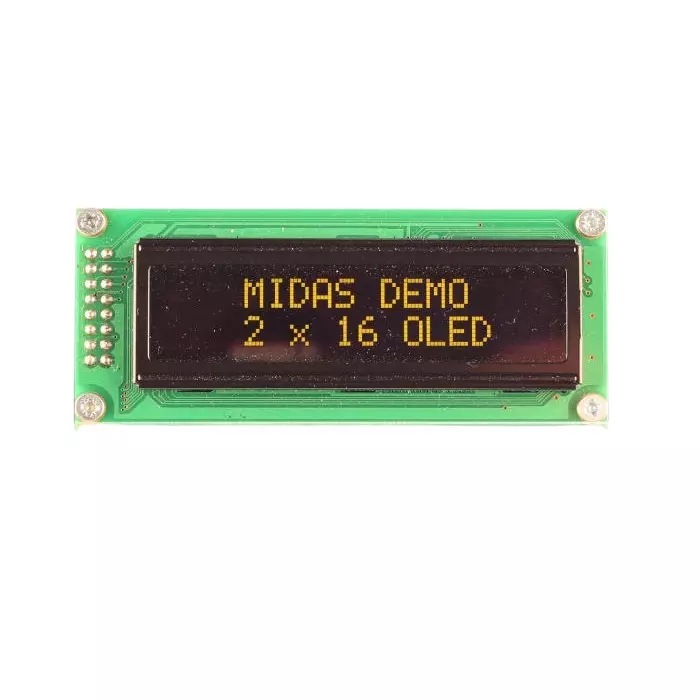 Midas OLED Display Yellow COB Parallel Interface, MCOB21605B1V-EYP