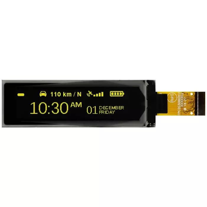Midas Passive Matrix OLED Display 5.28 cm (2.08 inch) 256x64 Pixels, MDOT256064G1V-YM