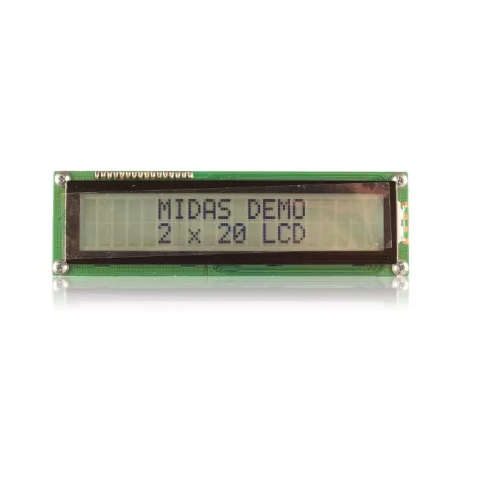 Midas Alphanumeric LCD Display 2 Rows by 20 Characters, MC22008B6W-FPTLW-V2