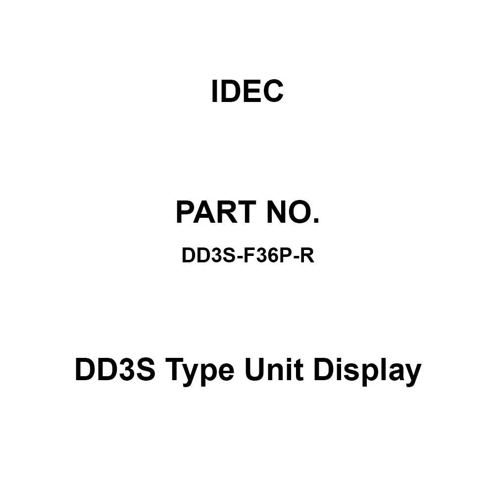 IDEC DD3S Type Unit Display Standard DC12 - 24±10% Red, DD3S-F36P-R