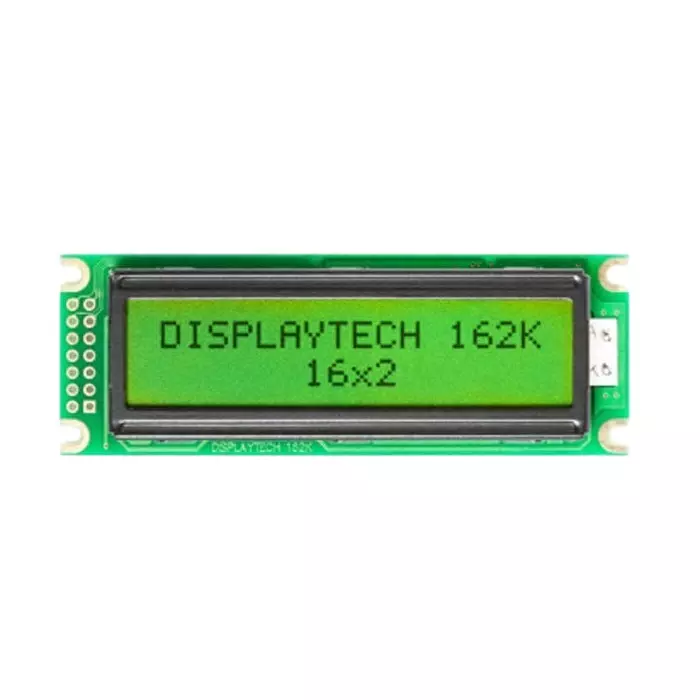 Displaytech 162K Alphanumeric LCD Display Yellow-Green on 2 Rows by 16 Characters Transflective, 162K BC BW (Pack of 250)