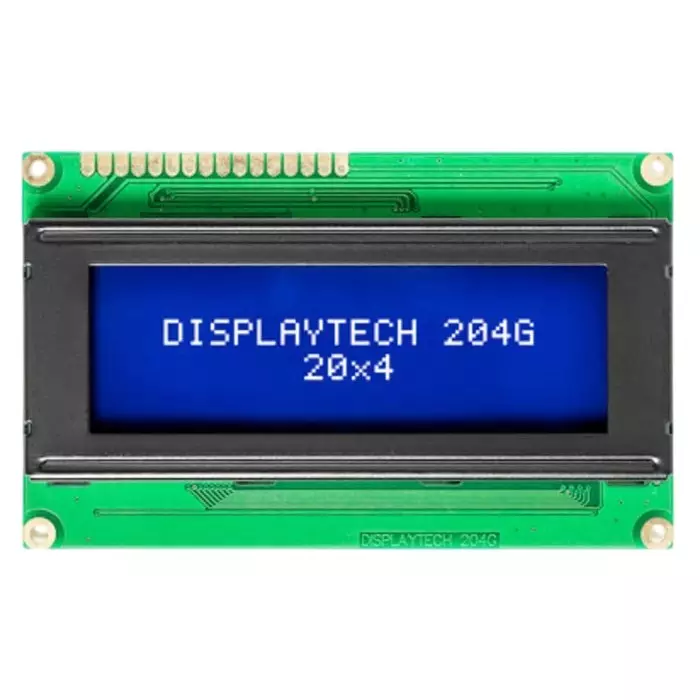 Displaytech 204G Alphanumeric LCD Display Yellow-Green on Transmissive, 204G CC BC-3LP