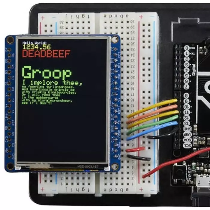ADAFRUIT INDUSTRIES MicroSD Socket-ILI9341 Touch Screen Display Module TFT LCD Display, 2.4in Diagonal Display Size, Resistive Touch Screen, 2478