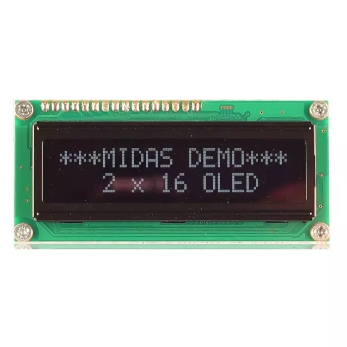 Midas Passive Matrix OLED Display White COB Parallel Interface, MCOB21605G1V-EWP