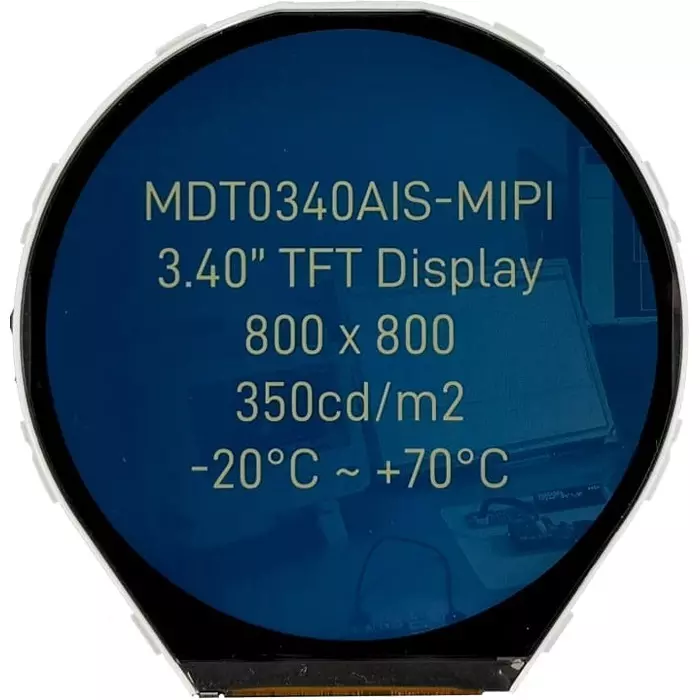 Midas TFT LCD Colour Display 8.63 cm (3.4 inch) 800x800 Pixels, MDT0340AIS-MIPI