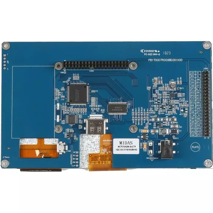 Midas TFT LCD Colour Display 17.78 cm (7 inch) 1024x600 Pixels, MDT0700ESSC-HDMI