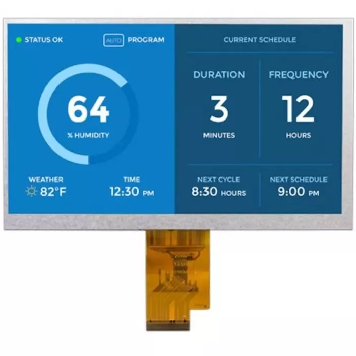 Displaytech LCD Colour Display 7in 1024x600pixels, DT070DTFT-IPS-HB-PTS (Pack of 50)