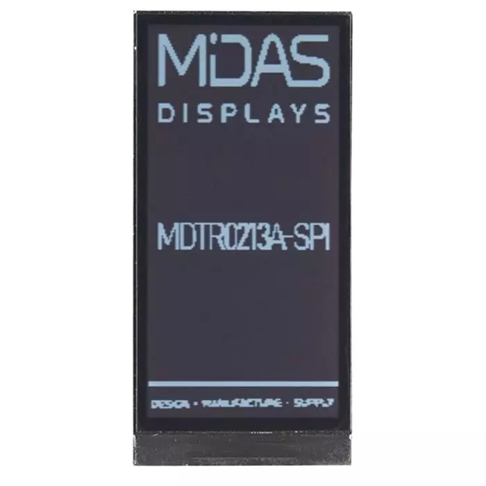 Midas Reflective TFT LCD Module 5.41 cm (2.13 inch) 122x250 Pixels, MDTR0213A-SPI