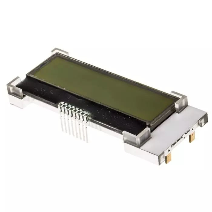 Midas Alphanumeric LCD Display Yellow-Green 2 Rows by 16 Characters Transflective, MCCOG21605B6W-SPTLYI