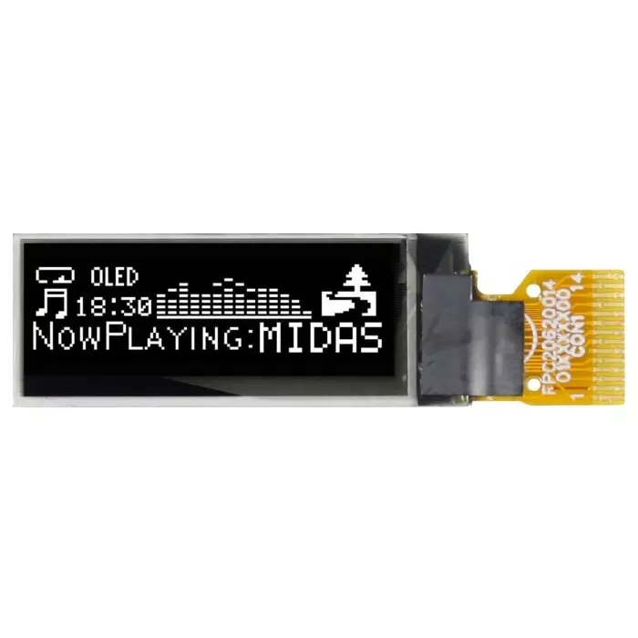 Midas Passive Matrix OLED Display 2.31 cm (0.91 inch) 128x32 Pixels, MDOG128032A1V-WI