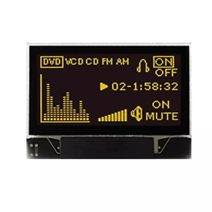 Midas Passive Matrix OLED Display 2.43 cm (0.96 inch) 256x64 Pixels, MDOG128064N4V-YM