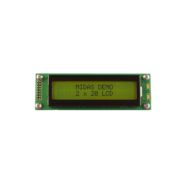Midas Alphanumeric LCD Display 2 Rows by 20 Characters, MC22005A6WK-SPTLY-V2