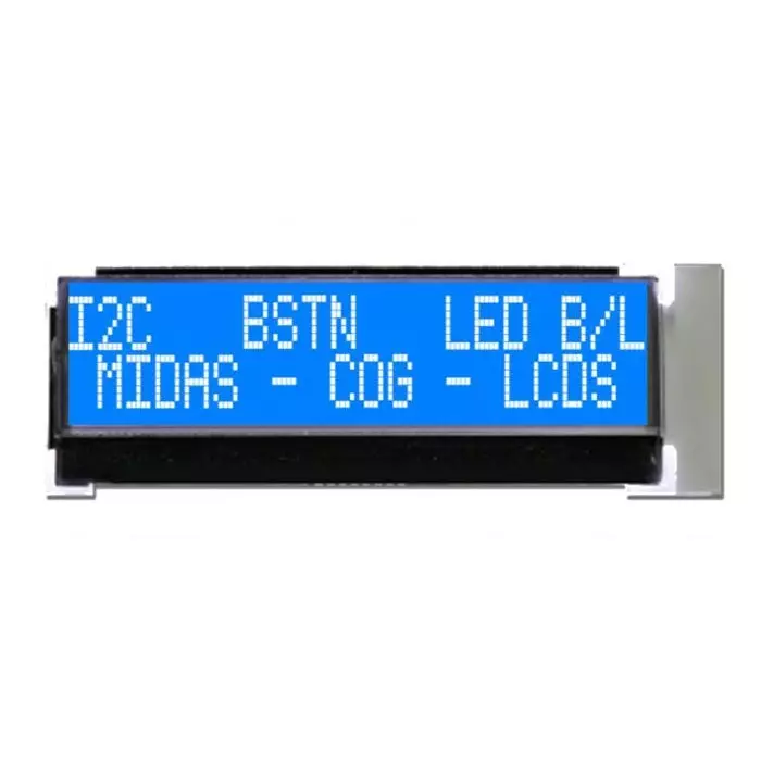 Midas Alphanumeric LCD Display White on Blue 2 Rows by 20 Characters Transmissive, MCCOG22005A6W-BNMLWI