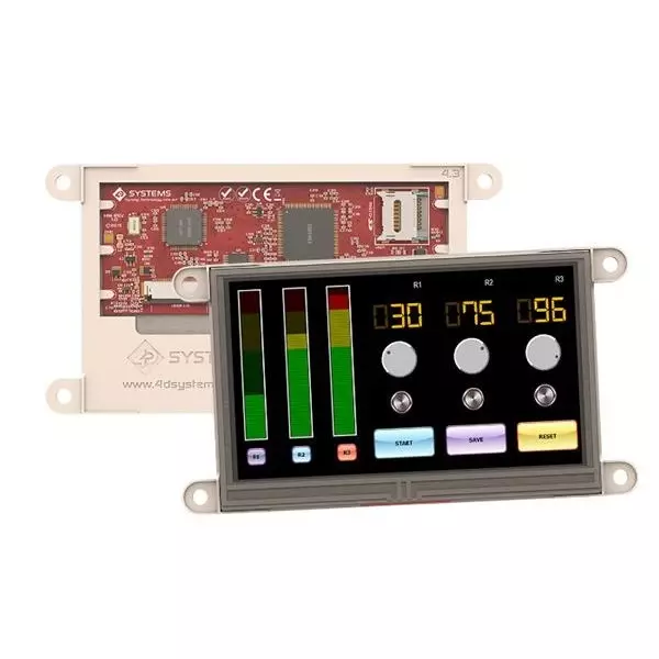 4D Systems TFT-LCD Display 480x272 Pixels, gen4-uLCD-43DT-AR