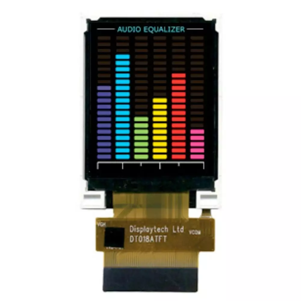 Displaytech TFT LCD Colour Display 1.8in 128x160pixels, DT018ATFT