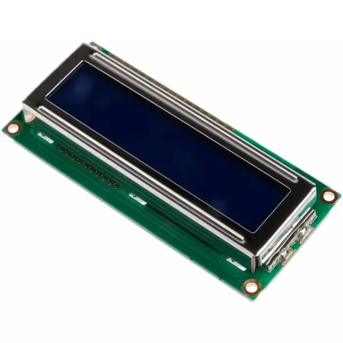 Displaytech Alphanumeric LCD Display White on Blue 2 Rows by 16 Characters Transflective, 162C-CC-BC-3LP