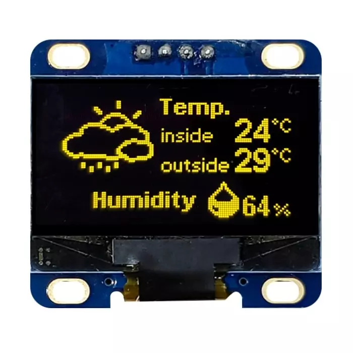 Midas Passive Matrix OLED Display 3.25 cm (1.28 inch) 128x64 Pixels, MDOB128064XV-YI