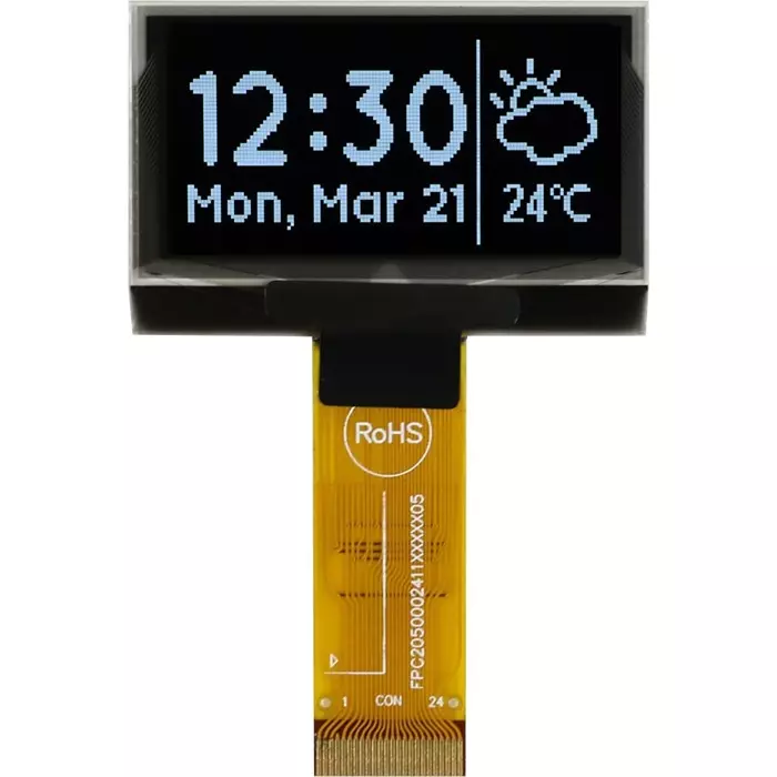 Midas Passive Matrix OLED Display 3.91 cm (1.54 inch) 128x64 Pixels, MCOT128064B1V-WM