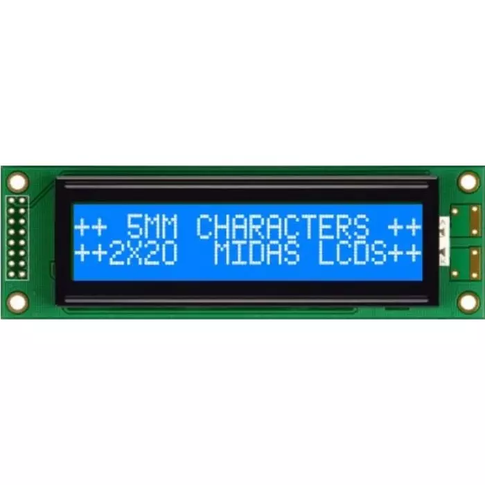 Midas Alphanumeric LCD Display 2 Rows by 20 Characters, MC22005A6WK-BNMLW-V2