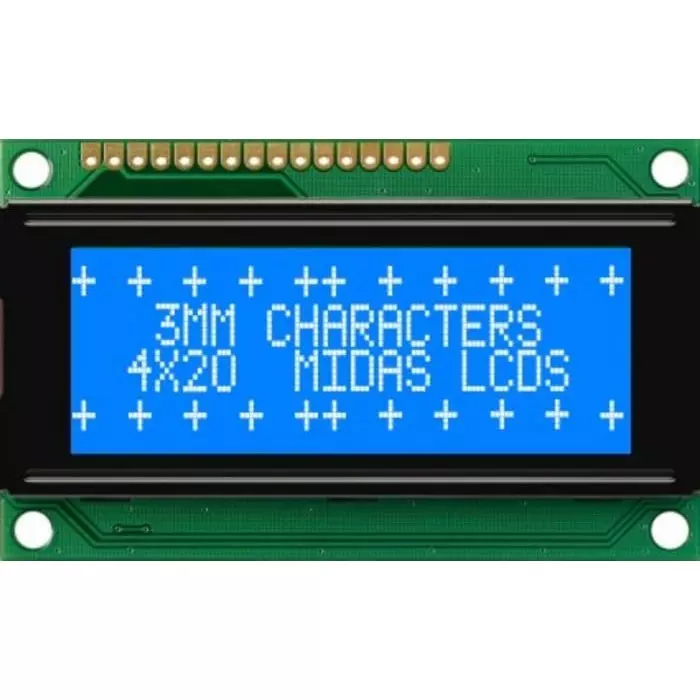 Midas Alphanumeric LCD Display 4 Rows by 20 Characters, MC42004A6WK-BNMLW-V2