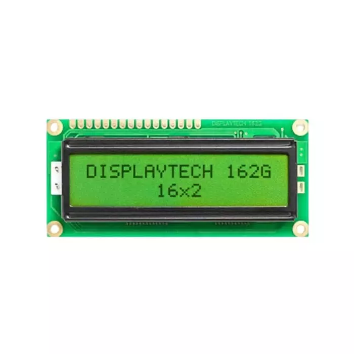 Displaytech 162G Alphanumeric LCD Display Yellow-Green on 2 Rows by 16 Characters Transflective, 162G BC BW