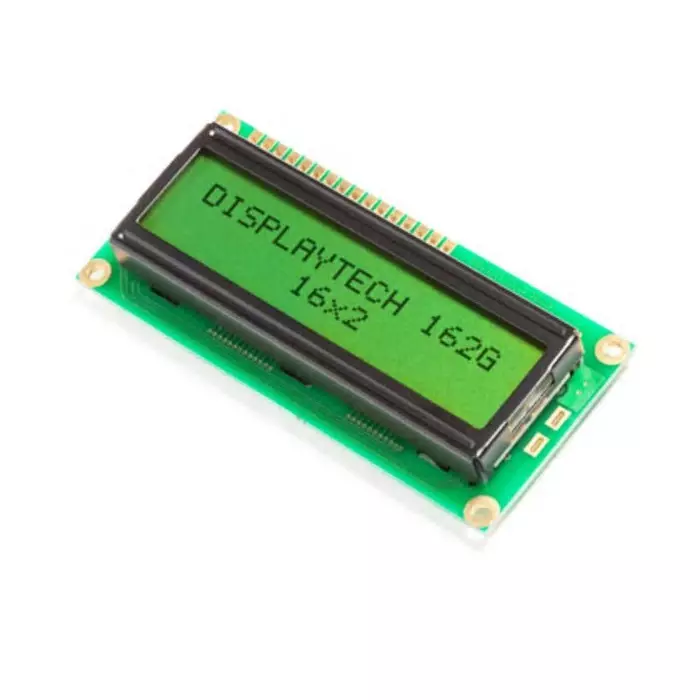 Displaytech 162G Alphanumeric LCD Display Yellow-Green on 2 Rows by 16 Characters Transflective, 162G BC BW