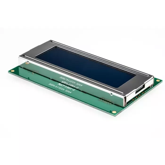 Displaytech Alphanumeric LCD Display White on Blue 4 Rows by 20 Characters Transflective, 204A-CC-BC-3LP (Pack of 200)