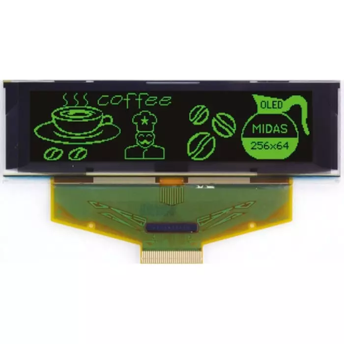Midas Passive Matrix OLED Display 7.92 cm (3.12 inch) 256x64 Pixels, MCOT256064BA-GM
